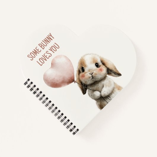 Some Bunny Loves You with Heart Balloon Notitieboek (Voorkant)