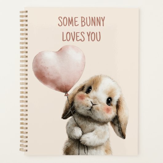 Some Bunny Loves You with Heart Balloon Planner (Voorkant)