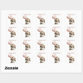 Some Bunny Loves You with Heart Balloon Vierkante Sticker (Vel)