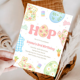 Some Bunny Pastel Floral 3rd Birthday Kaart