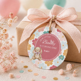 Some Bunny Ronde Favor Tag Konijn 1e Verjaardag Bedankjes Labels