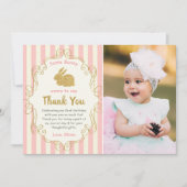 Some Bunny Roze & Gouden Verjaardagsfoto Bedankt (Voorkant)