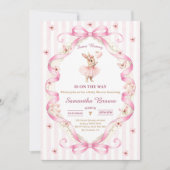 Some Bunny Roze Strik Das Baby Shower Kaart (Voorkant)