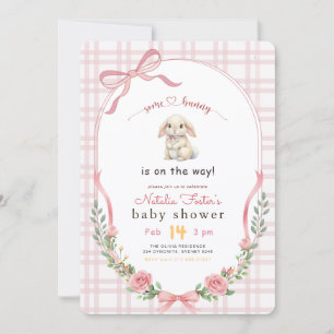 Some Bunny Roze Strikte Babyborel Wildflower Kaart