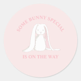Some Bunny Special is onderweg Baby Shower Ronde Sticker