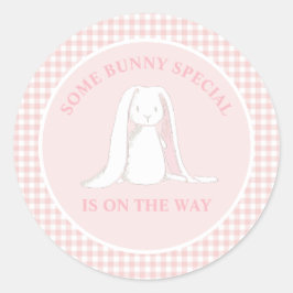 Some Bunny Special is onderweg Baby Shower Ronde Sticker