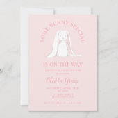Some Bunny Special Roze Gingham Baby Shower Kaart (Voorkant)