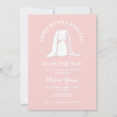 Some Bunny Special Roze Gingham Baby Shower Kaart (Voorkant)