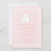 Some Bunny Special Roze Gingham Baby Shower Kaart (Voorkant)