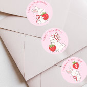 Some Bunny Strawberry Balloon Birthday Ronde Sticker