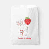 Some Bunny Strawberry Balloon Verjaardag Bedankzakje (Voorkant)
