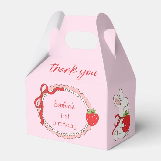 Some Bunny Strawberry Birthday Bedankdoosjes (Achterkant)