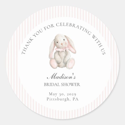 Some Bunny Sweet Pink Baby Shower  Ronde Sticker (Voorkant)