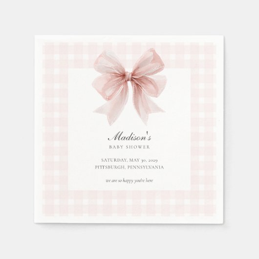 Some Bunny Sweet Pink Baby Shower  Servet (Voorkant)