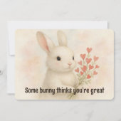 Some Bunny Thinks You’re Great Valentines Day Card Feestdagenkaart (Voorkant)