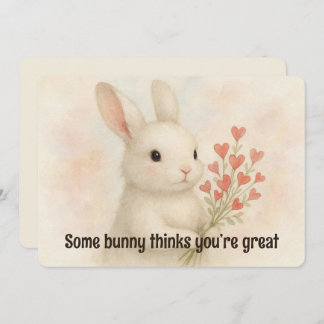 Some Bunny Thinks You’re Great Valentines Day Card Feestdagenkaart
