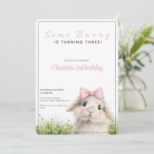 Some Bunny Third Birthday  Kaart (Staand voorkant)