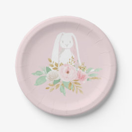 Some Bunny Verjaardagsborden bloem en Roze Papieren Bordje
