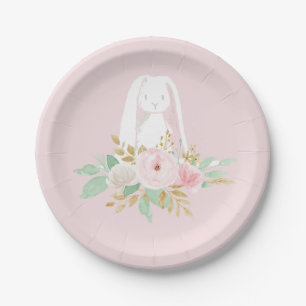 Some Bunny Verjaardagsborden bloem en Roze Papieren Bordje
