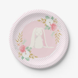 Some Bunny Verjaardagsborden bloem en Roze Papieren Bordje