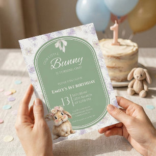 Some Bunny Verjaardagsuitnodiging Konijn 1e Verjaa Kaart