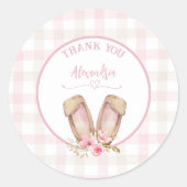 Some Bunny wordt één Roze meisje Ronde Sticker (Voorkant)