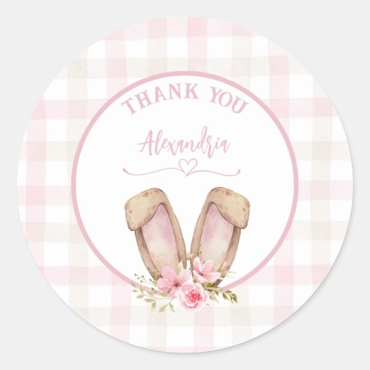 Some Bunny wordt één Roze meisje Ronde Sticker (Voorkant)