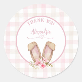 Some Bunny wordt één Roze meisje Ronde Sticker