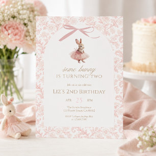 Some Bunny wordt twee Pink Tutu Verjaardag Kaart
