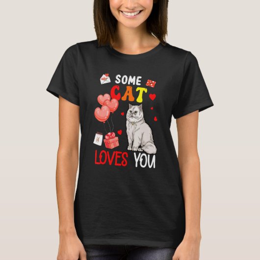 Some Cat Loving You Valentine's Day Animal T-shirt (Voorkant)