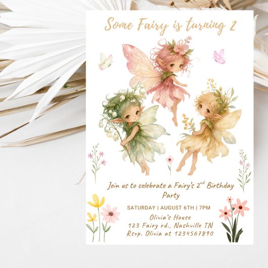 Some Fairy Is Turning 2 Verjaardagsfeestje Kaart