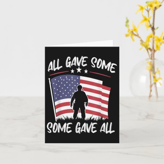 Some Gave All Herdeningsdag Mannen Veteranen Dag P Kaart (Gele Bloem)