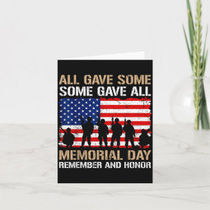 Some Gave Memorial Day Patriottische Vlag Veterane Kaart