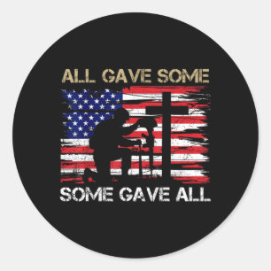 Some Gave Remember and Honor Memorial Day Vlag USA Ronde Sticker