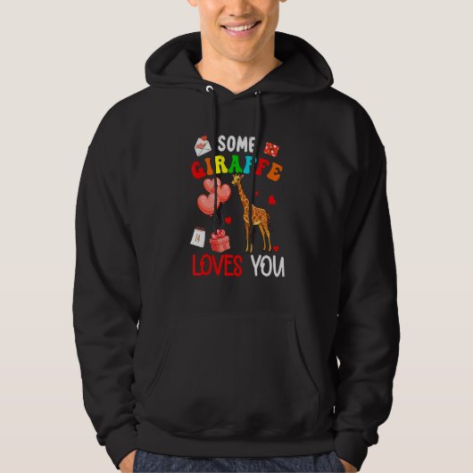 Some Giraffe Loves You Valentine's Day Animal Hoodie (Voorkant)