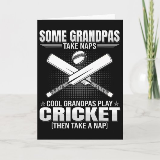 Some Grandpas Take Naps - Funny Cricket Playing  Kaart (Voorkant)