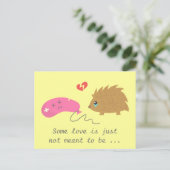Some Love is not meant to be, funny hedgehog Briefkaart (Staand voorkant)
