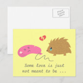 Some Love is not meant to be, funny hedgehog Briefkaart (Voorkant / Achterkant)
