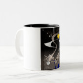 Somebird - Tijd voor koffie Tweekleurige Koffiemok (Voorkant links)