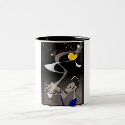 Somebird - Tijd voor koffie Tweekleurige Koffiemok (Center)