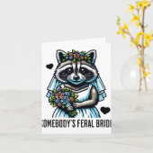 Somebody's Feral Bride Schattigee Raccoon Funny We Kaart (Gele Bloem)
