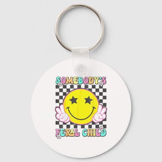 Somebody's Feral Child Toddler Girl And Boy Funny  Sleutelhanger (Voorkant)