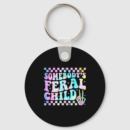 Somebody's Feral Child Toddler Girl And Boy Funny Sleutelhanger (Voorkant)