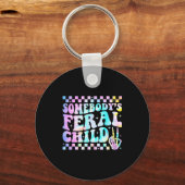Somebody's Feral Child Toddler Girl And Boy Funny Sleutelhanger (Voorkant)
