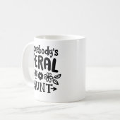 "Somebody's Feral Tante" met bloemen Koffiemok (Voorkant links)