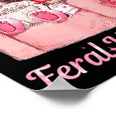 Somebody's Feral Valentine Cute Raccoon Xoxo Valen Poster (Hoek)