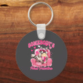 Somebody's Feral Valentine Cute Raccoon Xoxo Valen Sleutelhanger (Voorkant)