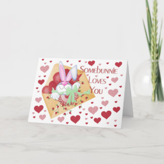 Somebunnie houdt van je Valentijn Wenskaart Feestdagen Kaart