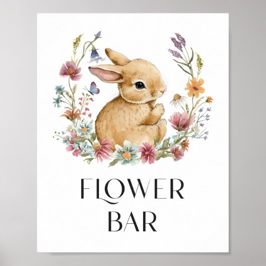 Somebunny Baby shower Flower Bar Poster (Voorkant)