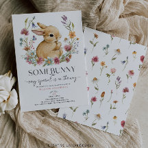Somebunny Baby shower Invitation Wildflower